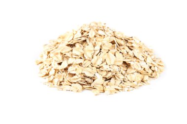 Beyaz arka plan üzerinde izole yulaf ezmesi