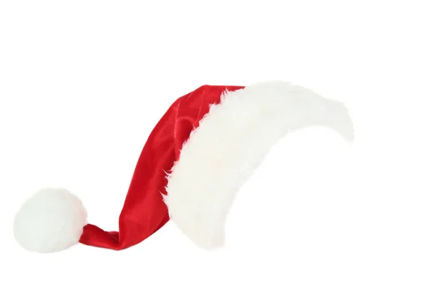 Chapéu Papai Noel Isolado Sobre Fundo Branco — Fotografia de Stock