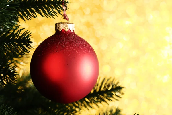 Kerstboom Met Bauble Speelgoed Onscherpe Achtergrond — Stockfoto
