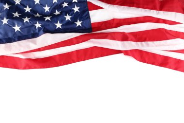 Beyaz arkaplanda Amerikan bayrağı