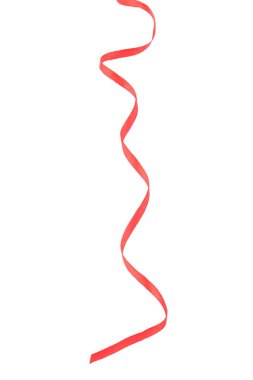 kırmızı kurdele beyaz arkaplanda izole edildi