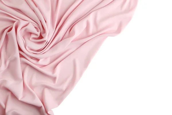 Рожева Атласна Тканина Білому Тлі — стокове фото