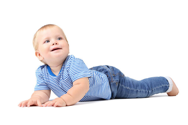 Baby boy isolated on white background