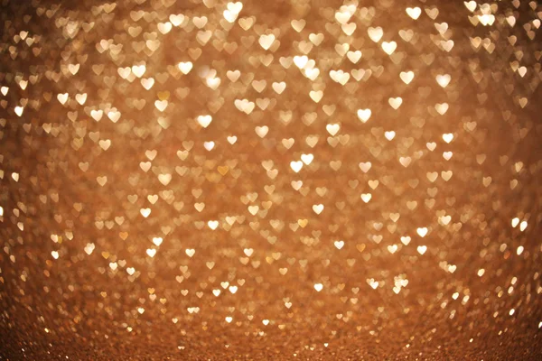 Beautiful Golden Heart Bokeh Background — Stock Photo, Image