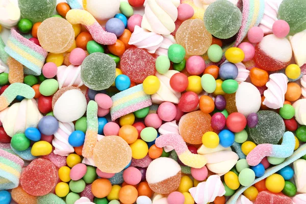 甜甜的五颜六色的糖果的背景 — 图库照片