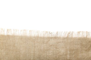 Beyaz arka plan üzerinde çul doku
