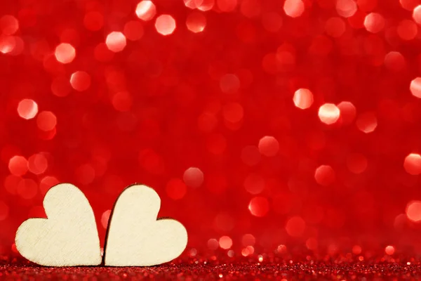 Brown Hearts Red Lights Background — Stock Photo, Image