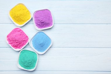 Renkli holi toz kase ahşap tablo