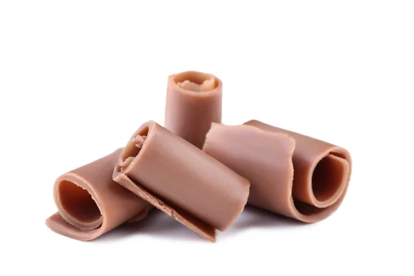 Raspas Chocolate Isoladas Sobre Fundo Branco — Fotografia de Stock