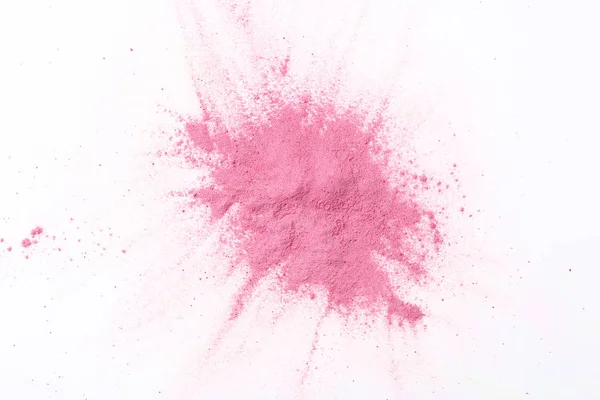 Rosa Holi Puder Auf Weißem Hintergrund — Stockfoto