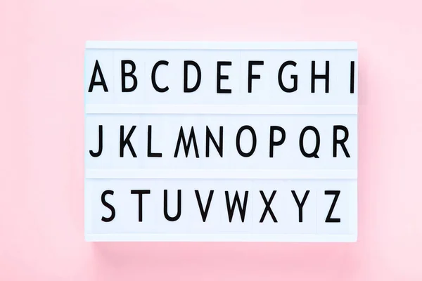 Lightbox Γράμματα Ροζ Φόντο — Φωτογραφία Αρχείου
