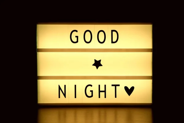 Leuchtkasten Mit Worten Gute Nacht — Stockfoto