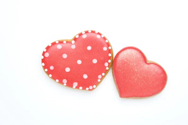 Galletas San Valentín Aisladas Sobre Fondo Blanco — Foto de Stock