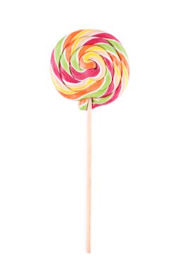 Beyaz arkaplanda izole edilmiş renkli lolipop
