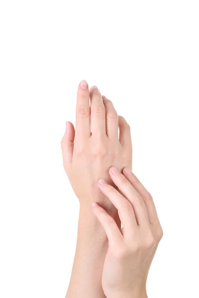 Жіночі Руки Ізольовані Білому Тлі — стокове фото