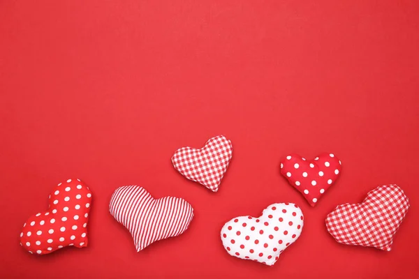 Hearts Valentine Czerwonym Tle — Zdjęcie stockowe