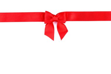 kurdele beyaz zemin üzerine izole kırmızı yay