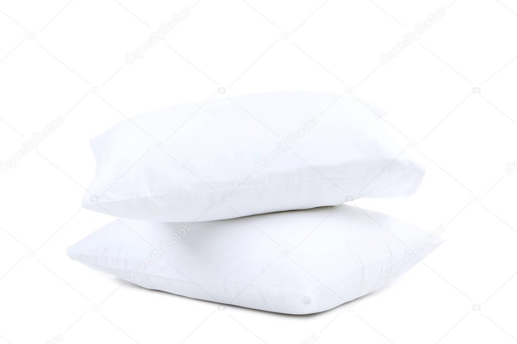 Soft pillows isolated on white background