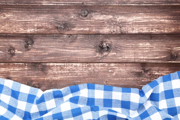 Servilleta Azul Sobre Mesa Madera Marrón —  Fotos de Stock