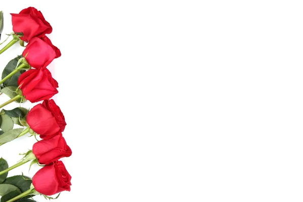 Kytice Červených Růží Izolovaných Bílém Pozadí — Stock fotografie