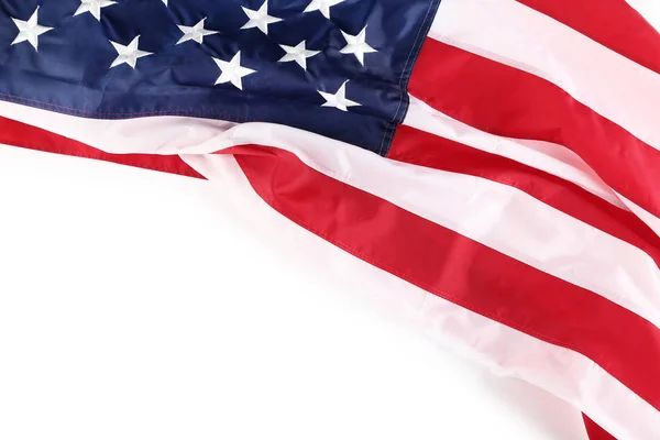 Bandeira Americana Fundo Branco — Fotografia de Stock