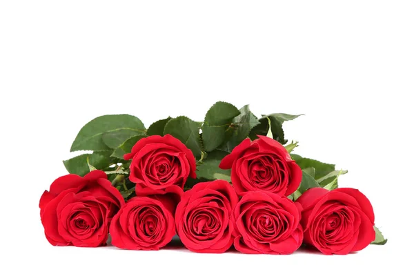 Bouquet Roses Rouges Isolé Sur Fond Blanc — Photo