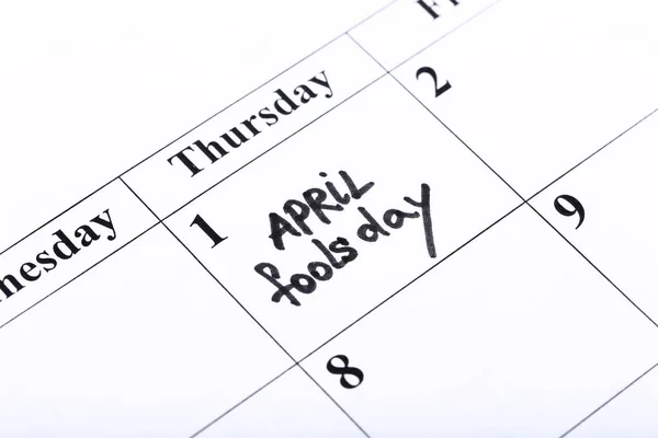 Inscription April Fool Day Paper Calendar — Stock Photo, Image