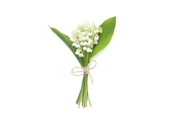 Lilia Doliny Kwiaty Izolowane Białym Tle — Zdjęcie stockowe