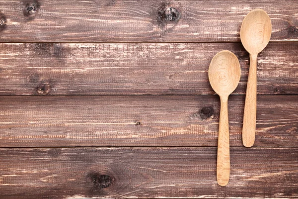 Houten Keuken Lepels Bruin Tafel — Stockfoto