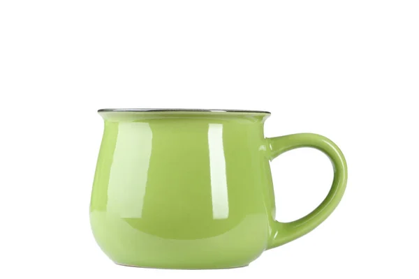 Green mug isolated on white background — Stock Photo, Image