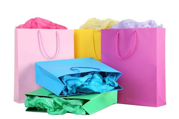 Colorful shopping bags isolated on white background — Stock Photo, Image