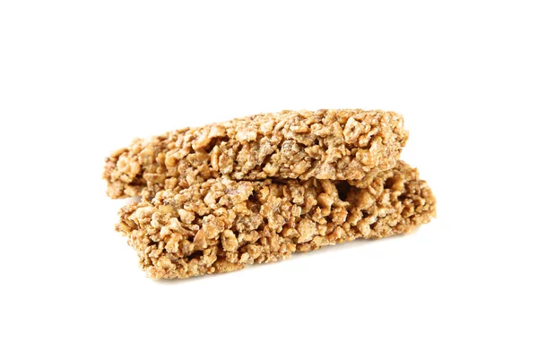 Granola bars isolés sur fond blanc — Photo