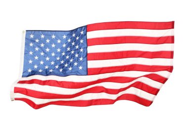 Beyaz arka planda izole edilmiş Amerikan bayrağı