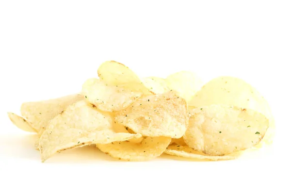 Potato chips isolated on white background — Stock Photo, Image