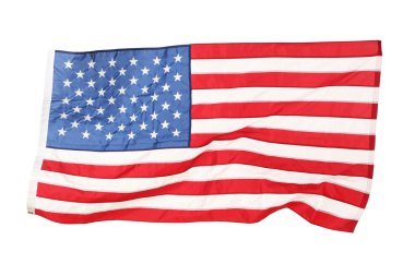 Beyaz arka planda izole edilmiş Amerikan bayrağı