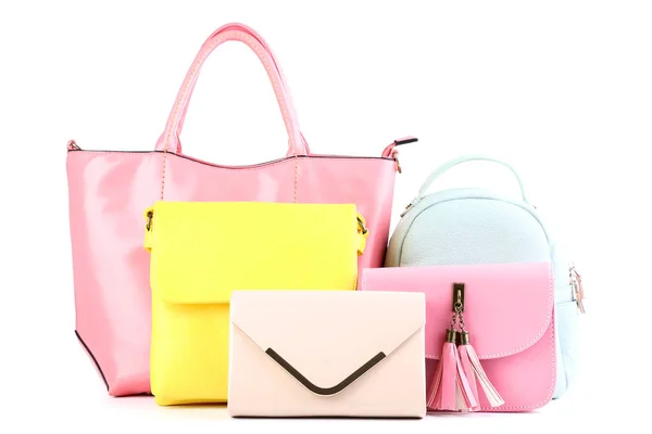 Mode Handtaschen isoliert auf weißem Hintergrund — Stockfoto