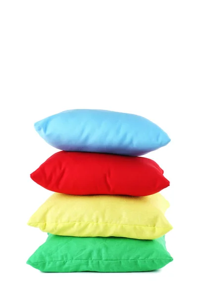 Soft colorful pillows isolated on white background — Stock Photo, Image