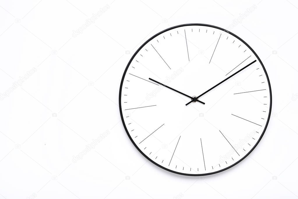 Round clock isolated on white background