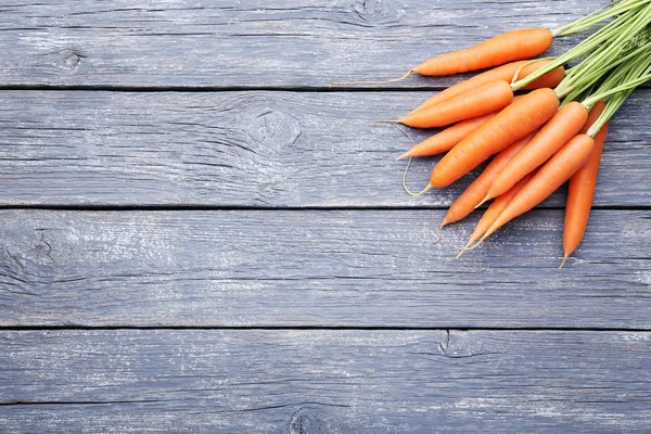 Fresh Carrot Grey Wooden Table — Stock Photo, Image