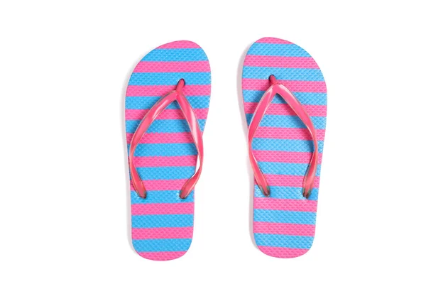 Paar Van Flip Flops Geïsoleerd Witte Achtergrond — Stockfoto