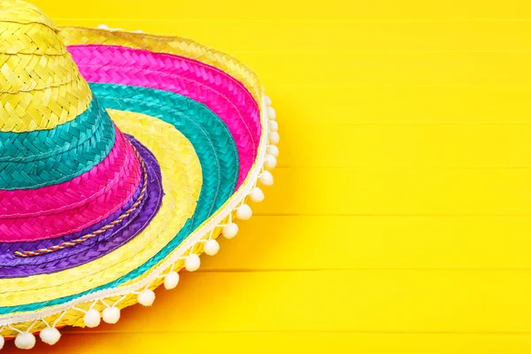 Mexican Hat Yellow Wooden Table — Stock Photo, Image