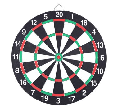 Beyaz arka plan üzerinde izole dart tahtası
