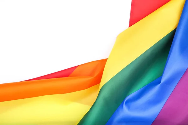 Bandera arco iris sobre fondo blanco —  Fotos de Stock