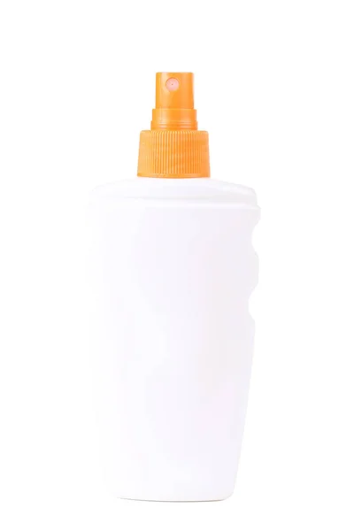 Sunscreen bottle isolated on white background — Stock Photo, Image