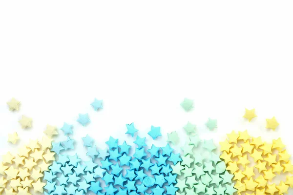 Colorful paper stars on white background — Stock Photo, Image
