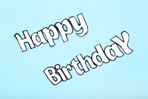 Text Happy Birthday on blue background — Stock Photo, Image