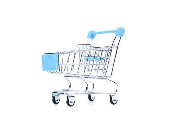 Small shopping cart isolated on white background — Stock Photo, Image