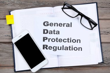 Genel Veri Koruma Yönetmeliği, not defteri ile Gdpr, gözlük bir