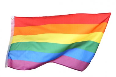Beyaz arka planda izole lgbt bayrağı