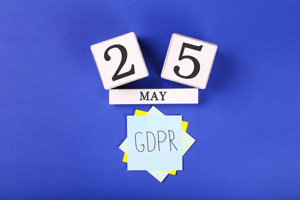 Règlement général sur la protection des données, RGPD avec calendrier cube — Photo
